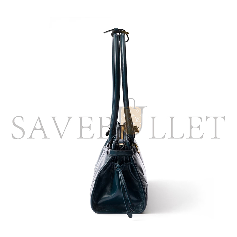 Pra*a bonnie medium leather handbag 1ba426 (32*15.5*12cm)